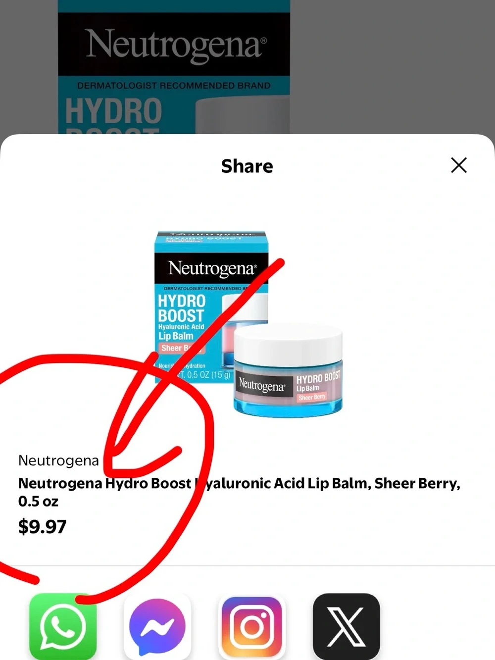 Neutrogena Hydro Boost Lip Balm - Blue and White Packaging